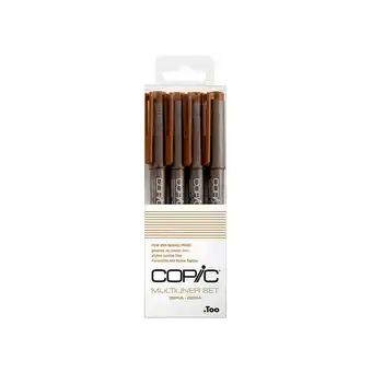 Tesco Copic Multiliner, Sepia, Set of 4 offer