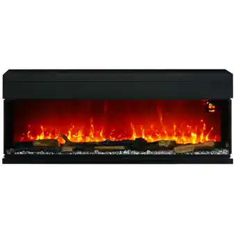 Tesco HOMCOM 152.4cm Electric Fireplace Recessed, Wall Mount, Freestanding offer