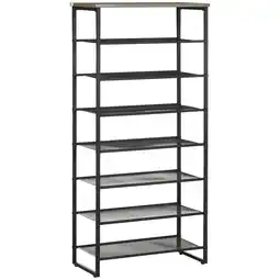 Tesco HOMCOM Shoe Rack, 8-tier Shoe Storage Shelf for 21-24 Pair Shoes offer