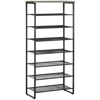 Tesco HOMCOM Shoe Rack, 8-tier Shoe Storage Shelf for 21-24 Pair Shoes offer