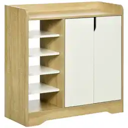 Tesco HOMCOM Shoe Cabinet Shoe Storage Organizer with Five Open Shelves offer