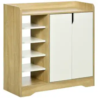 Tesco HOMCOM Shoe Cabinet Shoe Storage Organizer with Five Open Shelves offer