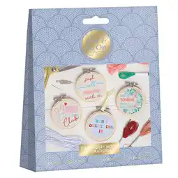 Tesco Sew And So On Premium Embroidery Kit, Multicoloured, Slogans offer