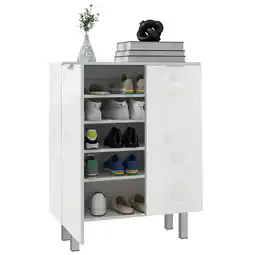 Tesco HOMCOM Shoe Storage Cabinet with Soft-Close Hinges, High Gloss offer