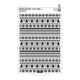 Tesco Xcut Embossing Folder - Fairisle Pattern, White, A4 offer