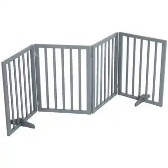 Tesco Living and Home Wooden Foldable Freestanding 4 Panel Pet Gate - Grey offer