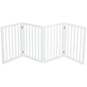 Tesco Living and Home Wooden Foldable Freestanding 4 Panel Pet Gate - White offer