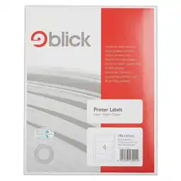 Tesco Blick 4 Up, 192mm x 61mm, Rectangular, White, 400 Labels offer