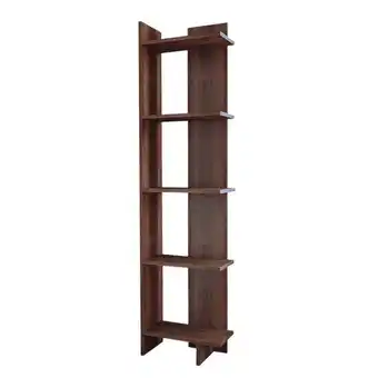 Tesco Living and Home Modern 4-Tier Corner Bookshelf Unit - Dark Brown offer