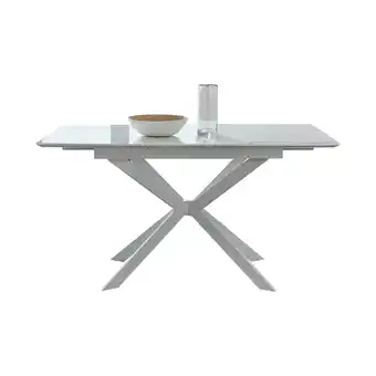 Tesco Furniturebox Lira 120cm Rectangular Extending White High Gloss 4 6 Seat Dining Table offer