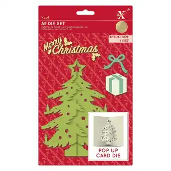 Tesco Xcut Dies - Pop Up Card - Christmas Tree, Silver, A5 offer