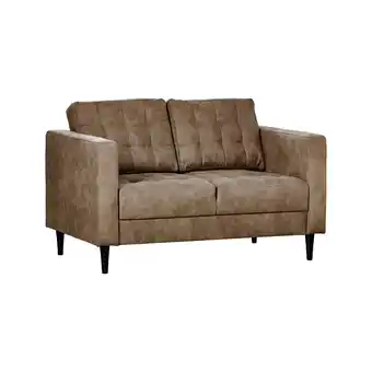 Tesco Furniturebox Jolene Brown Faux Leather 2 Seater Sofa offer