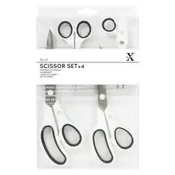 Tesco Xcut Scissors, Black & White, Pack of 4 offer