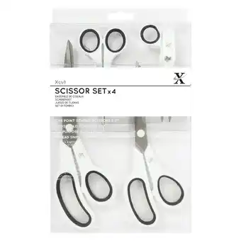 Tesco Xcut Scissors, Black & White, Pack of 4 offer