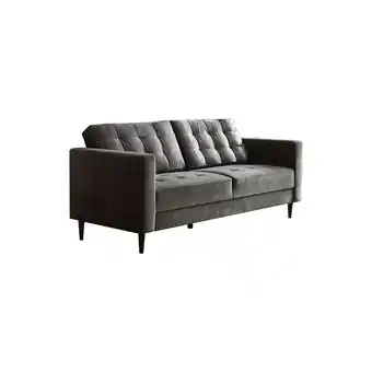 Tesco Furniturebox Jolene 3 Seater Dark Grey Velvet Sofa offer