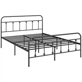 Tesco HOMCOM 5ft Metal King Platform Bed Frame w/ Underbed Storage, Black offer