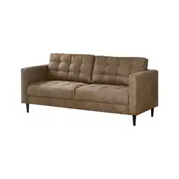 Tesco Furniturebox Jolene Brown Faux Leather 3 Seater Sofa offer