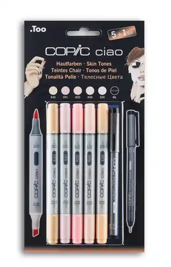 Tesco Copic CIAO Marker Marker & Multiliner, Set Portrait 1, Set of 5 + 1 offer