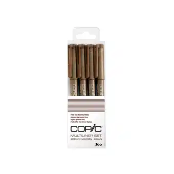 Tesco Copic Multiliner, Brown, Set of 4 offer