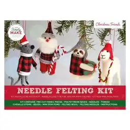 Tesco Simply Make Needle Felting Kit, Christmas Chums Set of 4, Single Craft Kit offer