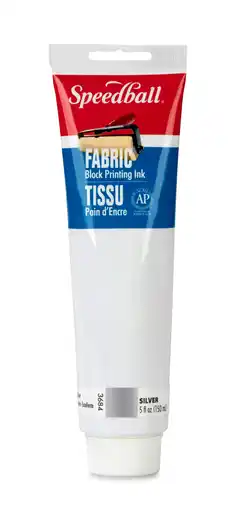 Tesco Speedball Fabric Block Printing Ink, Metallic Silver, 5oz offer