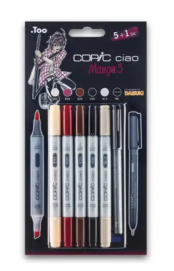 Tesco Copic CIAO Marker Marker & Multiliner, Set Manga 5, Set of 5 + 1 offer