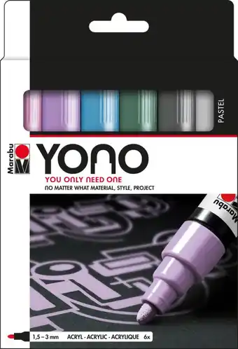 Tesco Marabu Yono Marker Pen, Pastels, Pack Of 6 offer