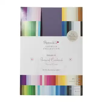 Tesco Papermania Premium Textured Cardstock, Multicoloured, A4, 75 Sheets offer