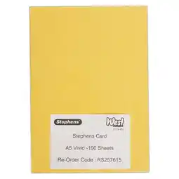 Tesco Stephens Card Vivid Colours 240gsm, 100 Sheets, Vivid, A5 offer