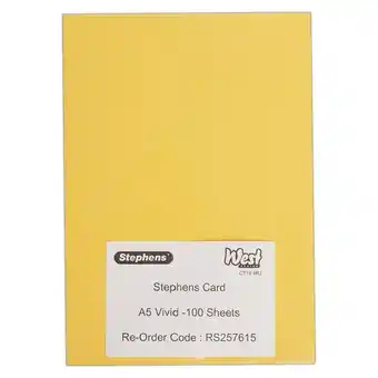 Tesco Stephens Card Vivid Colours 240gsm, 100 Sheets, Vivid, A5 offer