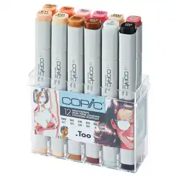 Tesco Copic Marker Pen, Portrait, Set of 12 offer