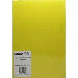 Tesco Stephens Card Vivid Colours 240gsm, 100 Sheets, Vivid, A4 offer