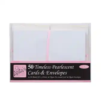 Tesco Anita's Cards/Envelopes (50 Pack), Timeless Pearlescent, A6 offer