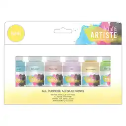 Tesco Artiste Acrylic Pack (6 Pack), Pastels, 2Oz offer