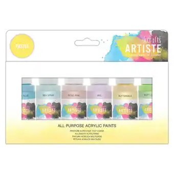 Tesco Artiste Acrylic Pack (6 Pack), Pastels, 2Oz offer