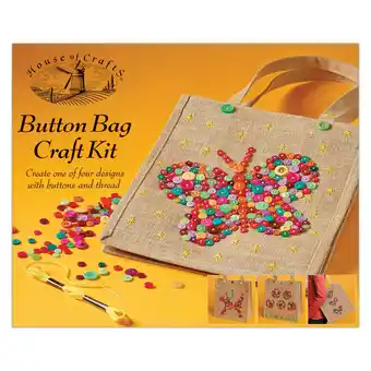 Tesco House of Crafts Button Bag Craft, Multicoloured, Single Craft Kit offer