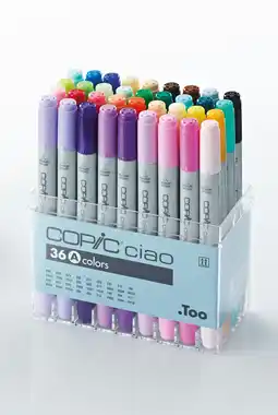 Tesco Copic CIAO Marker, Multicoloured, Set of 36 offer