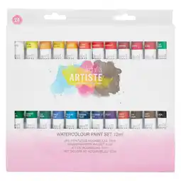 Tesco Artiste Watercolour Paint Set (24 Pack), Multicoloured, 12ml offer