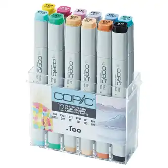 Tesco Copic Marker Pen, Pastel, Set of 12 offer