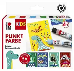 Tesco Marabu Kids Dot Pen Set, Multicoloured, 4 x 25ml offer