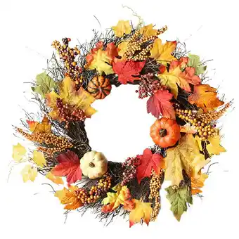 Tesco Living and Home Realistic LED Fall Wreath with Artificial Maple Leaves- 60cm dia offer