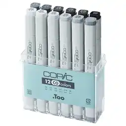 Tesco Copic Marker Pen, Cool Gray, Set of 12 offer