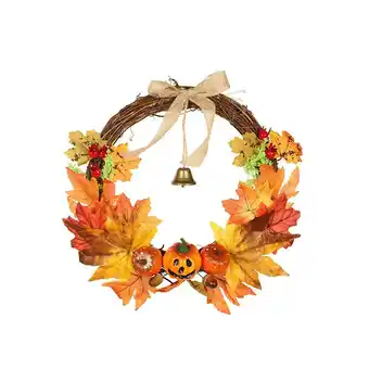 Tesco Living and Home Artificial Maple Leaves Halloween Pumpkin Garland with Bell offer