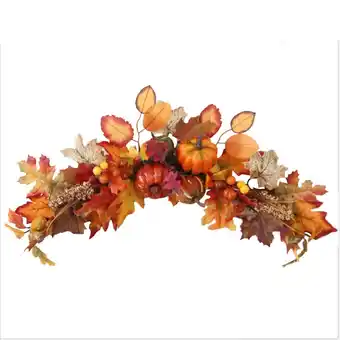 Tesco Living and Home Artificial Maple Leave Wreath Halloween Decor offer