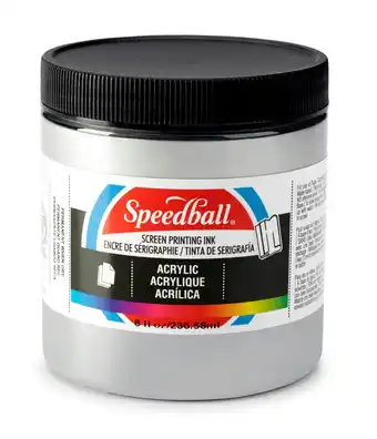 Tesco Speedball Acrylic Screen Printing Ink, Silver, 8oz offer