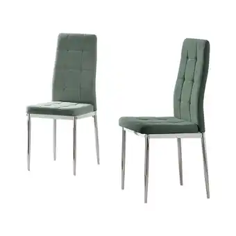 Tesco Furniturebox Paloma Dining Chair Teal Fabric Silver Legs x 2 offer