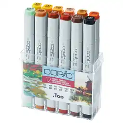 Tesco Copic Marker Pen, Autumn, Set of 12 offer