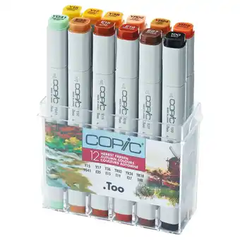 Tesco Copic Marker Pen, Autumn, Set of 12 offer