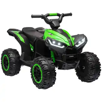 Tesco HOMCOM 12V Electric Quad Bikes for Kids Ride On Car ATV Toy for 3-5 Years Green offer