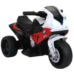 Tesco HOMCOM Electric Kids Ride on Motorcycle BMW Liscensed w/ Headlights Music Red offer